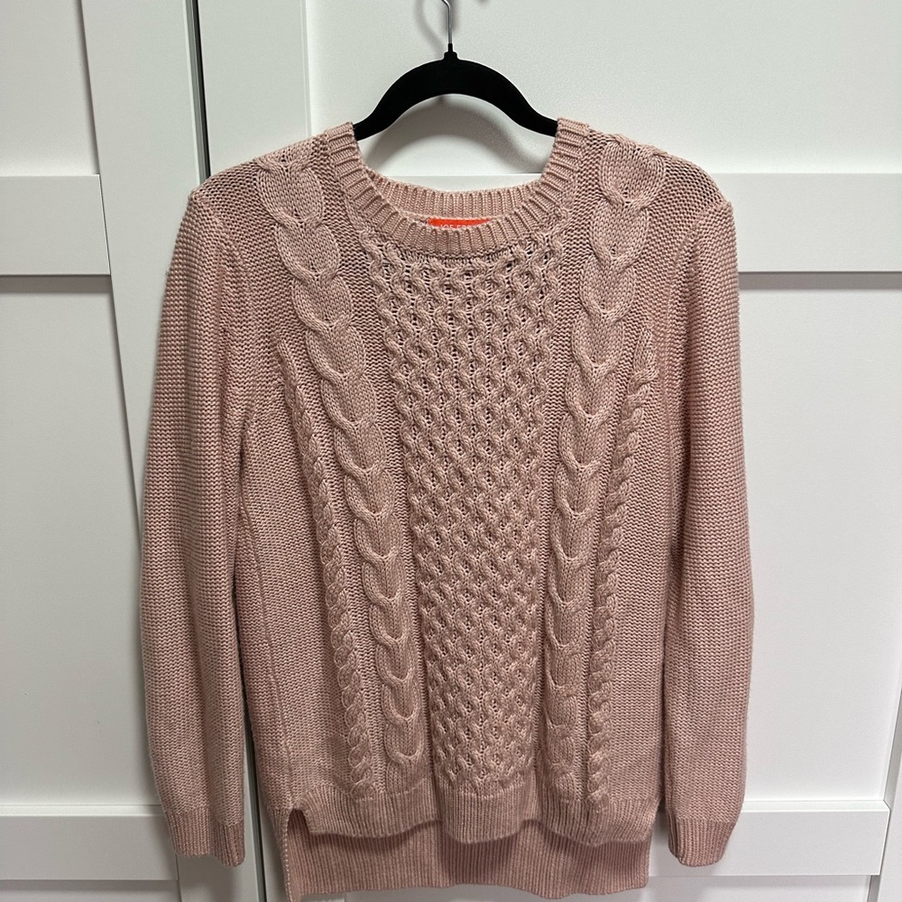 Joe Fresh Blush Cable-Knit Crewneck Sweater